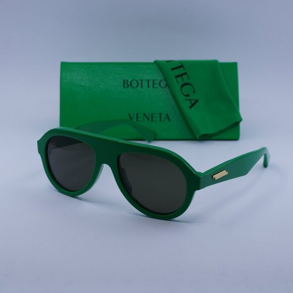 Bottega Veneta BV1214S 003 Sunglasses Green Aviator Frame, Green Lenses - Picture 10 of 10